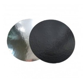 Подложка под торт D=260 черная/серебро усиленная 1,5мм