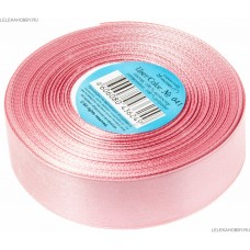 Лента текстильная Атлас 2,5см (25) розовая