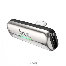 Разветвитель заряд/наушник HOCO iPhone 7/7Plus/8/8Plus/X/XS/XS Max/XR LS27 серебро