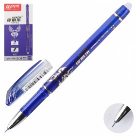 Ручка гел. стираемая синий корпус с рисунком, цвет чернил синий 0,38mm. арт.GP-3176 /син./
