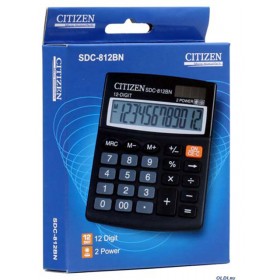 Калькулятор CITIZEN SDC812 12-разр. 102-124-25мм (006708, 294013)