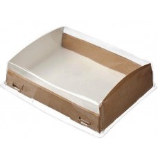 Коробка 185х140х55мм Eco OpBox 1000, коричн. с прозрачной крышкой