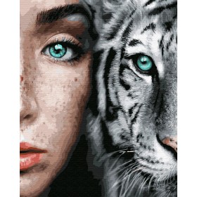 Картины по номерам в ассортименте (формат 50х40) Дикие. Белый тигр ZX23276