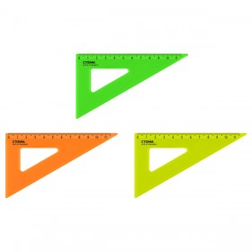 Треугольник 30°, 11см СТАММ, пластиковый, прозрачный, неоновые цвета, ассорти ТК-30494