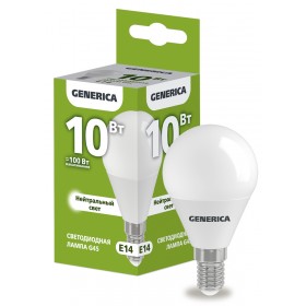 Лампа светодиодн. Generica LED G45-10W-Е14-4000К (нейтральный свет, шарик)