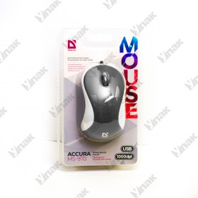 Мышь проводная Defender Accura MS-970, 2 кнопки + 1 колесо-кнопка, серо-белая, арт.52970 