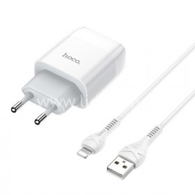 Зарядное уст-во сет. USB 2порта (2400mAh) д/iPhone) HOCO C12