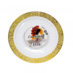 Тарелка пластиковая белая Golden Lace  d 190мм (6шт) Complement 
