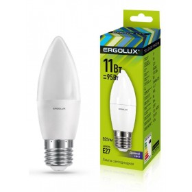 Лампа светодиодн. Ergolux LED C35-11W-Е27-6500К (дневной свет, свечка)