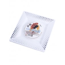 Тарелка пластиковая белая квадратная серебряный декор 205х205мм (6шт) Complement 