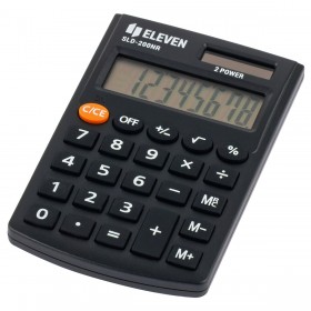 Калькулятор карманный Eleven SLD-200NR, 8 разрядов, двойное питание, 62*98*10мм, черный SLD-200NR